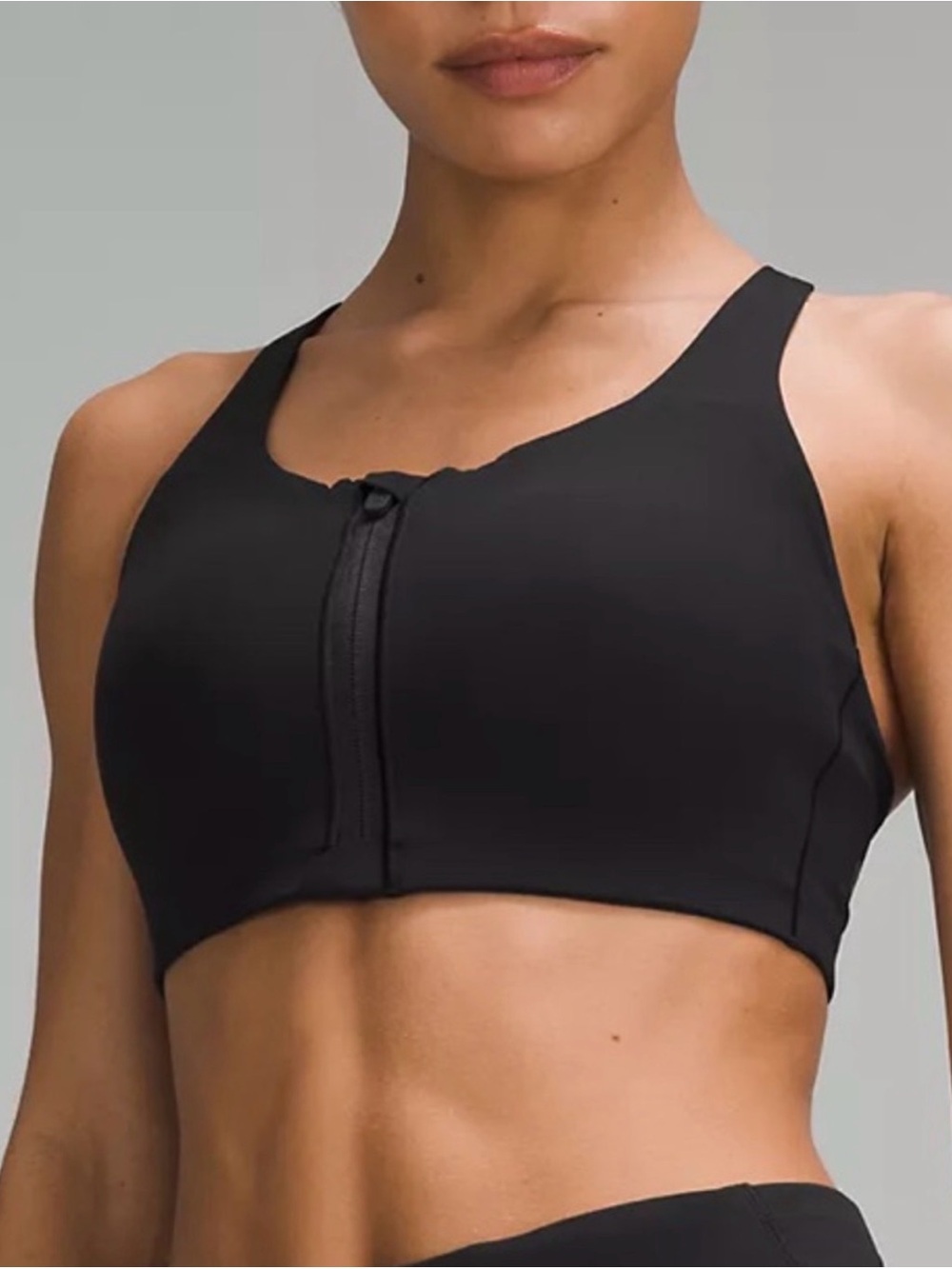 lululemon athletica Black Front-Zip Enlite Sports Bra